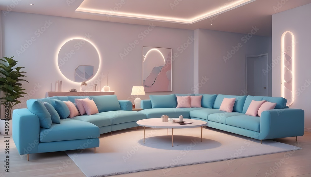 Photo interior modern design room 3d illustration Photo interior modern design room 3d illustration