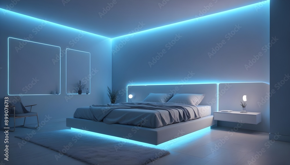 Fototapeta premium Photo interior modern design room 3d illustration