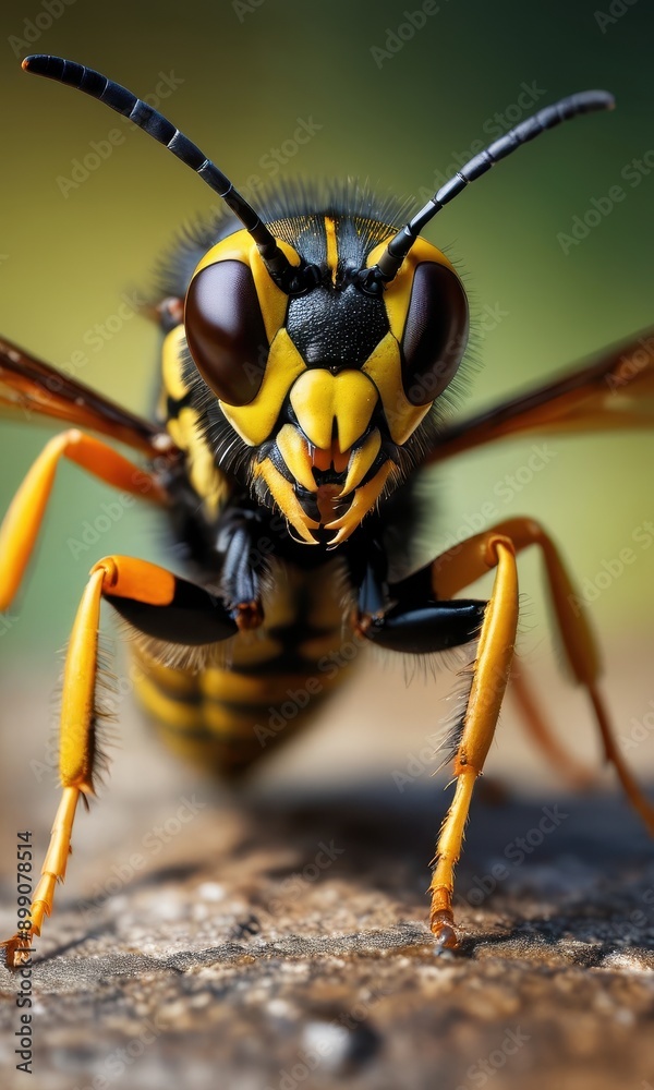 Closeup of a Wasp with Sharp Focus on the Eyes Closeup of a Wasp with Sharp Focus on the Eyes