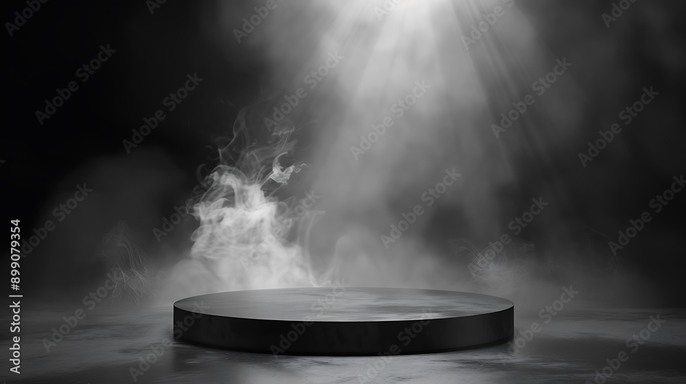 Black Platform with Smoke and Light Black Platform with Smoke and Light