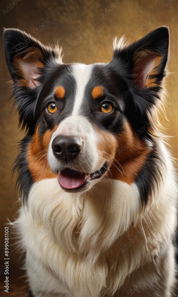 Portrait of a Cute Australian Shepherd Dog. Portrait of a Cute Australian Shepherd Dog.