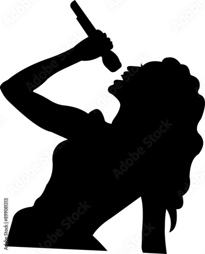 Woman Singing Silhouette