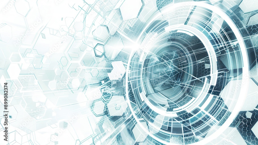 Abstract Technology Background with Hexagon Patterns. Abstract Technology Background with Hexagon Patterns.