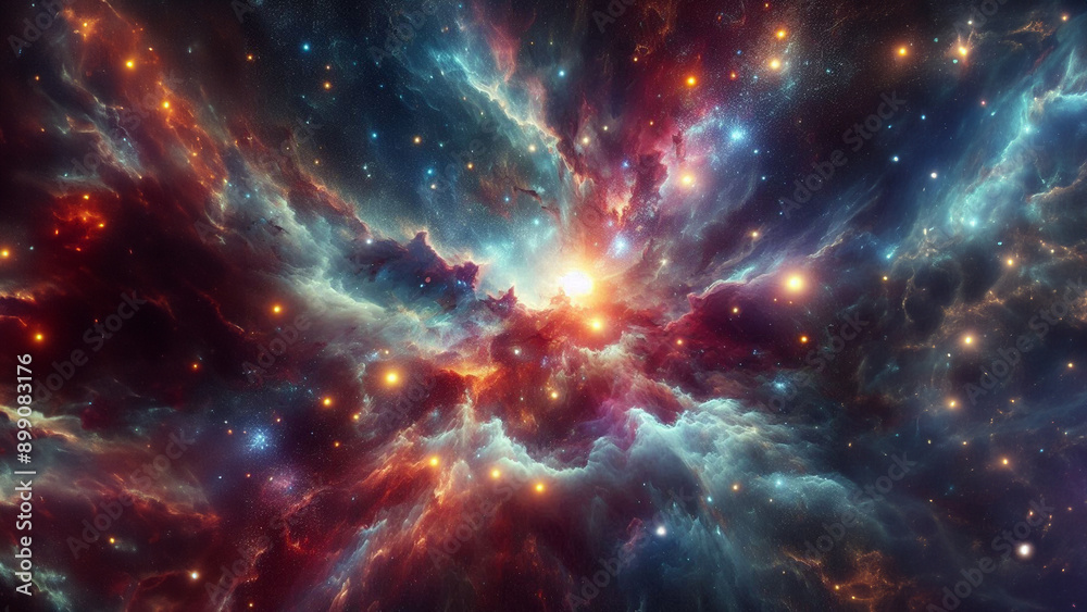 Nebulae and galaxies in the universe. Abstract celestial background Nebulae and galaxies in the universe. Abstract celestial background