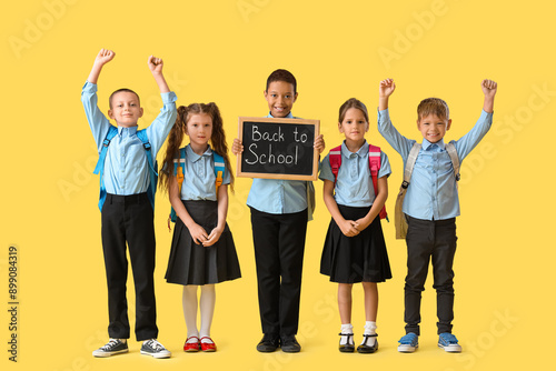 Little pupils holding chalk...