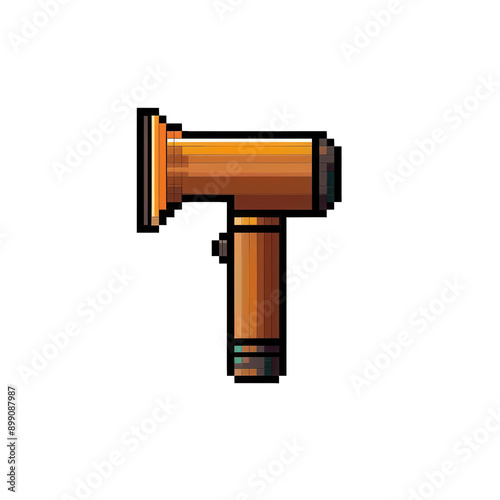 8-bit pixel art of a single whistle on transparent background