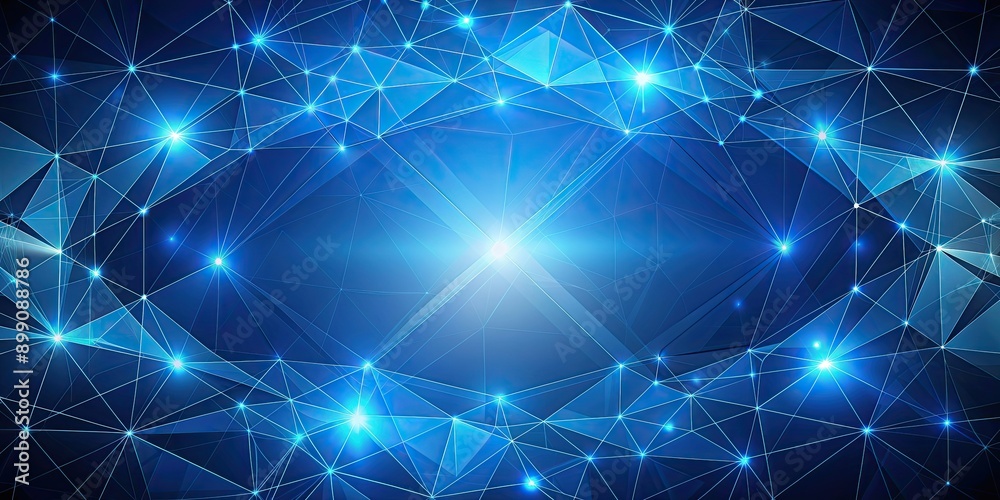 Glowing abstract polygon pattern on blue backdrop, gradient, geometric, shapes, colorful, vibrant, background, design Glowing abstract polygon pattern on blue backdrop, gradient, geometric, shapes, colorful, vibrant, background, design