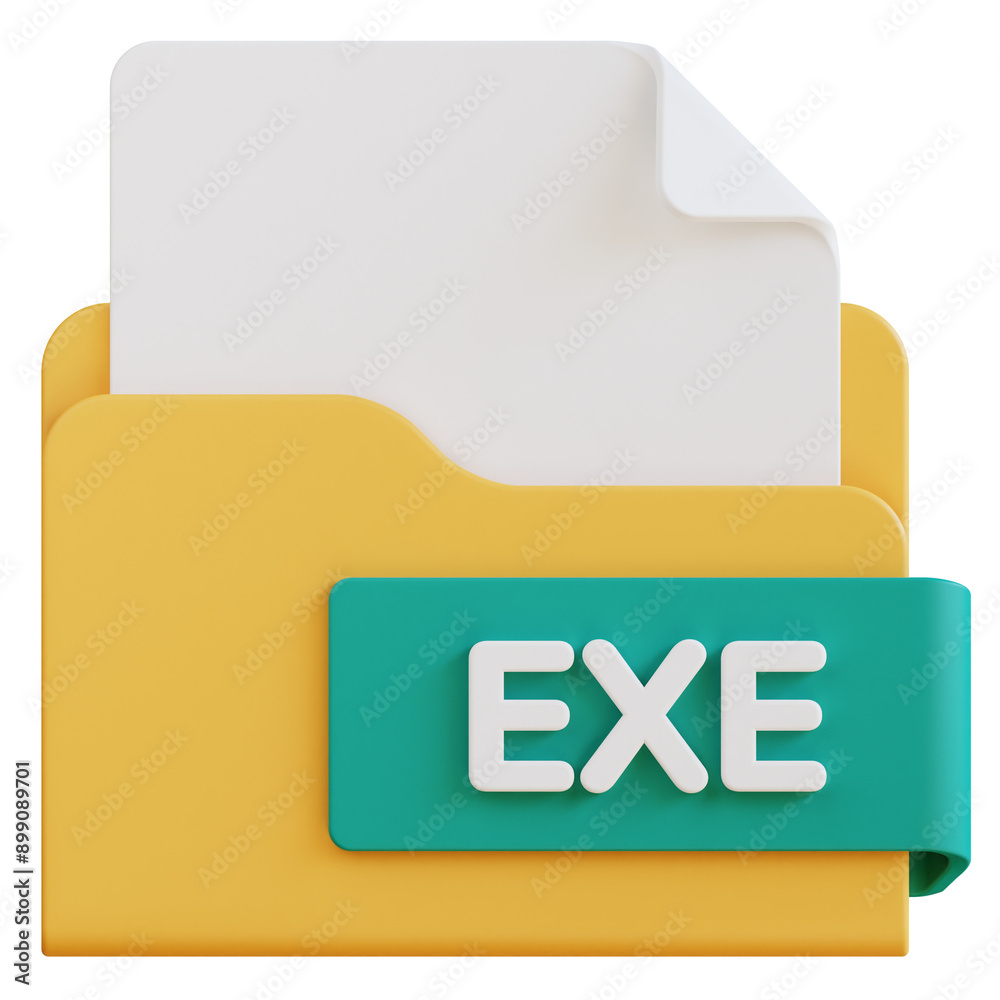3d exe file folder illustration with transparent background 3d exe file folder illustration with transparent background