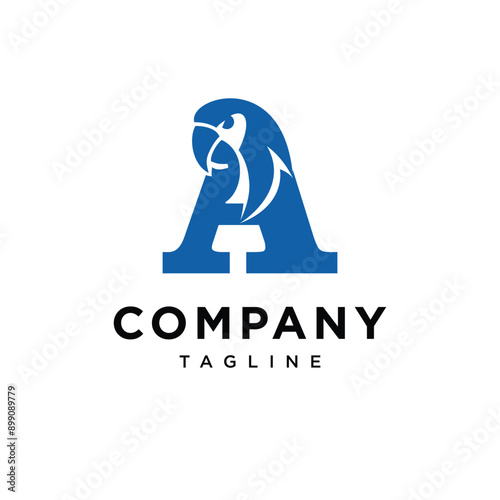 Letter A Parrot Bird Logo Icon Vector