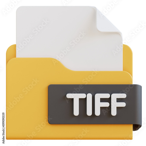 Fotografie 3d tiff file folder illustration with transparent background