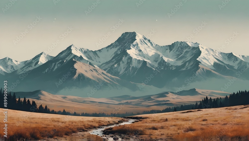boho art Minimalist landscape mountains boho art Minimalist landscape mountains
