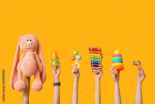 Female hands with different...