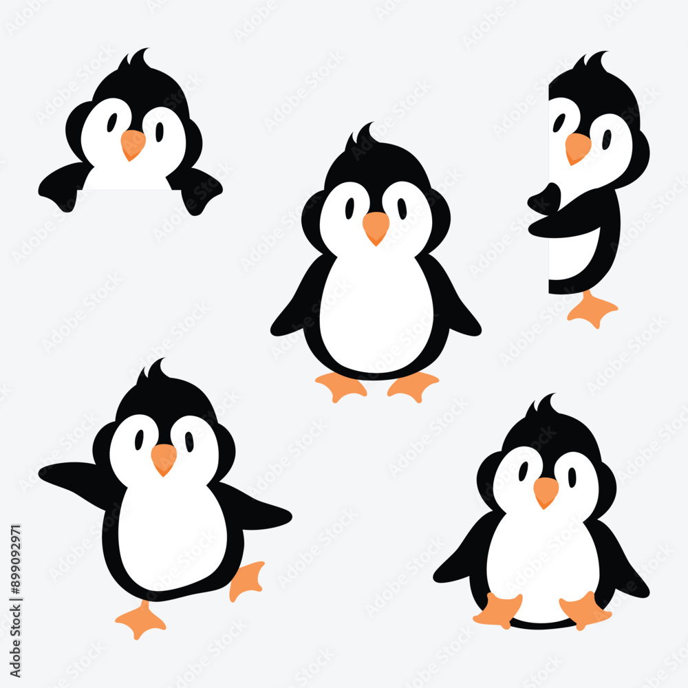 Naklejka premium Penguin cartoon collection