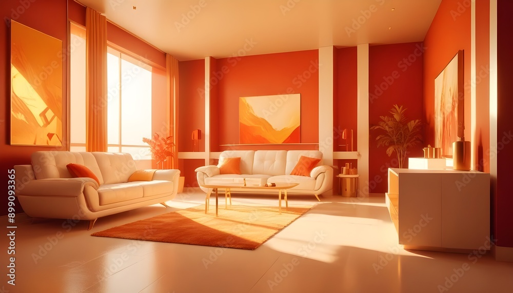 Fototapeta premium Photo interior modern design room 3d illustration