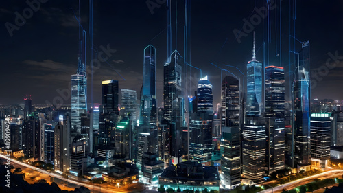 Wallpaper Mural 5G wireless network AI big data communication pathways science technology web high speed internet web connection transmission cyber cloud computing online AI connectivity smart city modern Torontodigital.ca