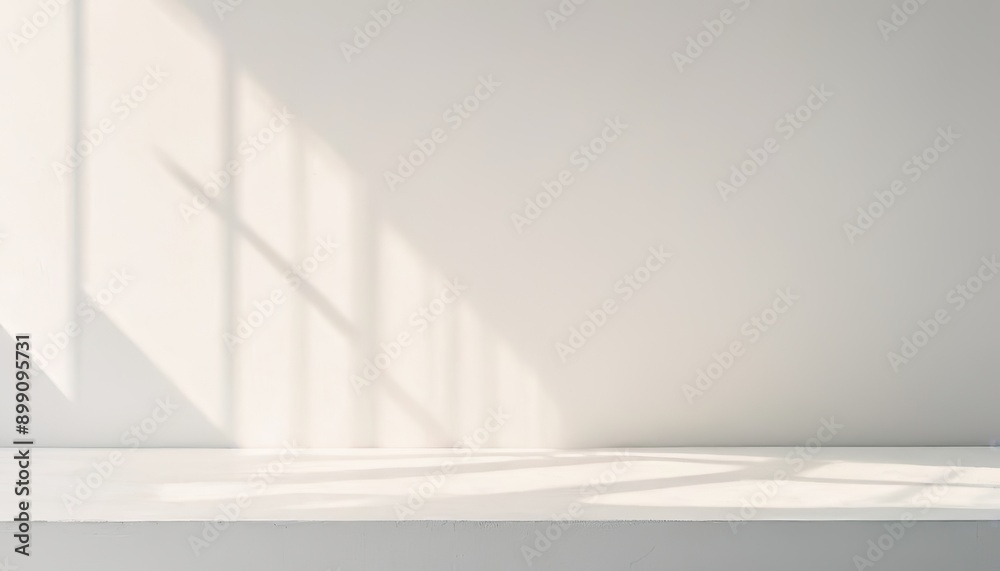 Empty room with shadows of window. Display product with blurred backdrop. Shadow overlay effect of room window pane10 Empty room with shadows of window. Display product with blurred backdrop. Shadow overlay effect of room window pane10