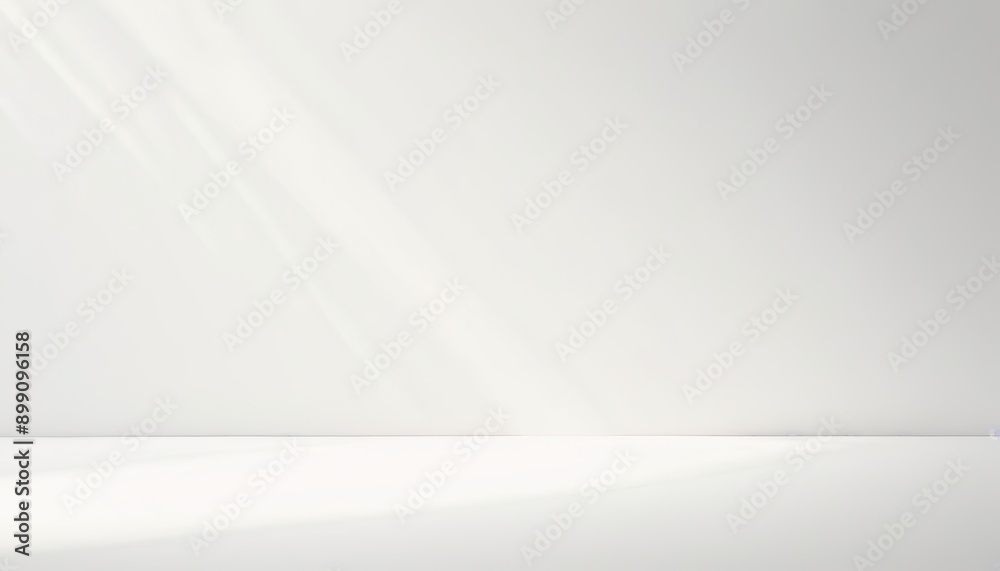 Empty room with shadows of window. Display product with blurred backdrop. Abstract white studio background for product presentation.28