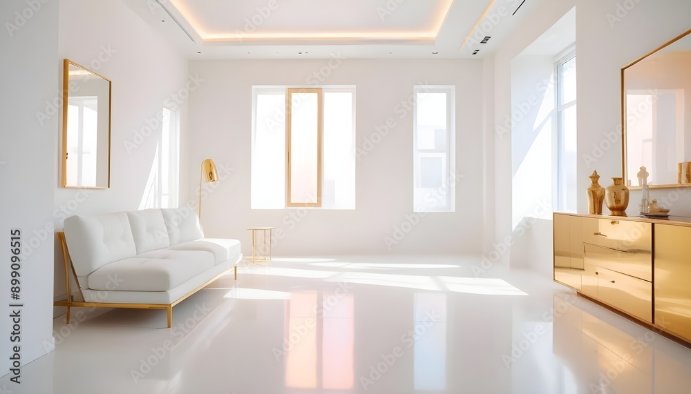 Naklejka premium Photo interior modern design room 3d illustration