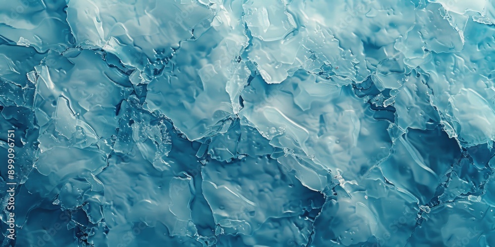 Obraz premium Blue Ice Covered Surface Close Up