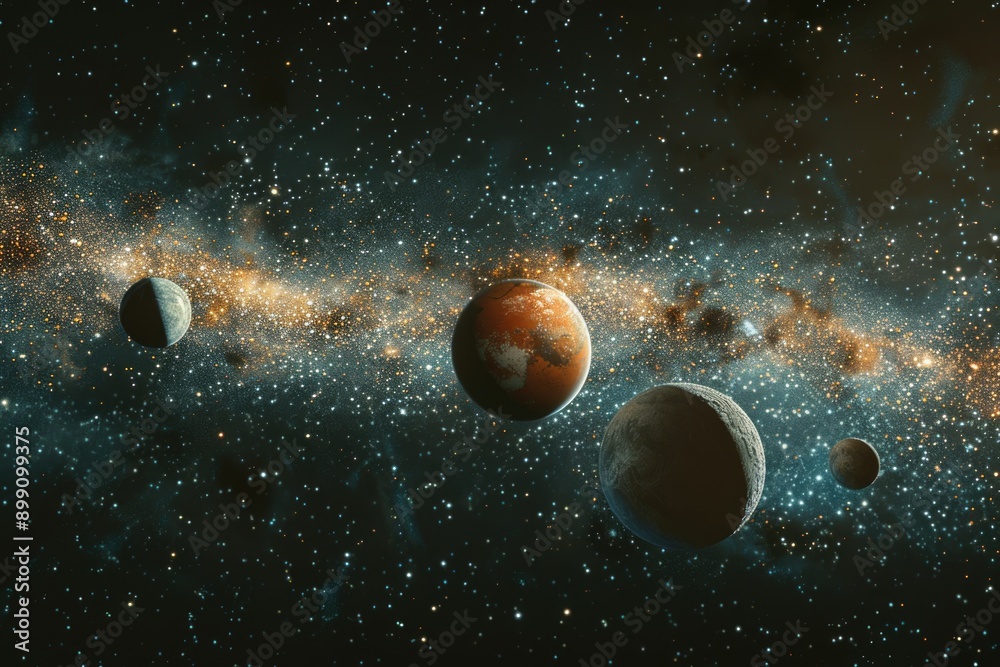 Galaxy with Planets and Stars Galaxy with Planets and Stars