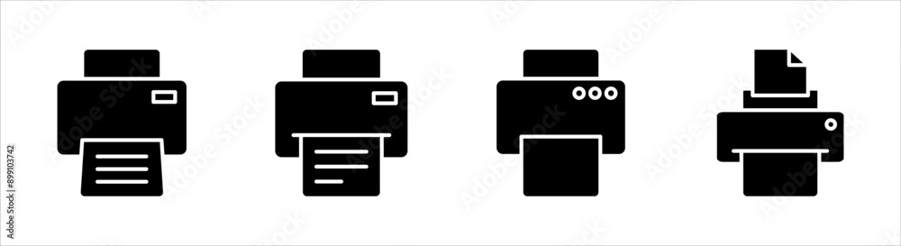 Print icon set illustration, printer sign and symbol, on a white background. Print icon set illustration, printer sign and symbol, on a white background.