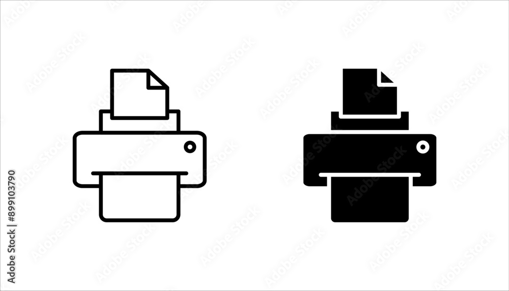 Print icon set illustration, printer sign and symbol, on a white background. Print icon set illustration, printer sign and symbol, on a white background.