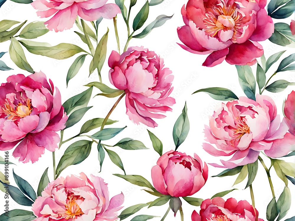 Peony flower Watercolor background Peony flower Watercolor background