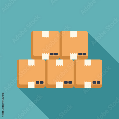 Stack of cardboard boxes sitting in warehouse awaiting shipment