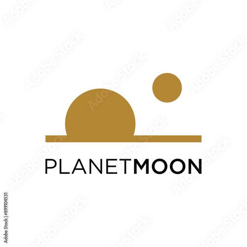 planet logo with simple design concept
