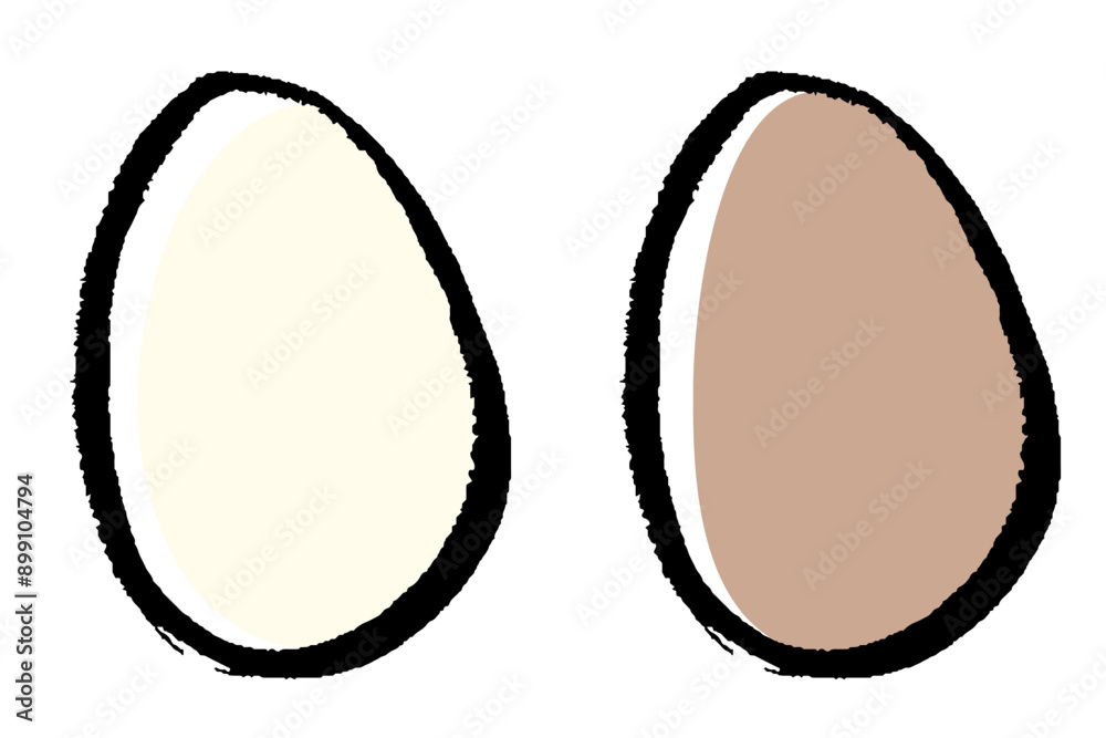 筆タッチの卵のイラストセット 筆タッチの卵のイラストセット