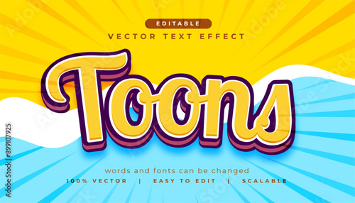 3d toon text effect lettering in comic style