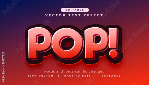 pop text effect editable in comic style