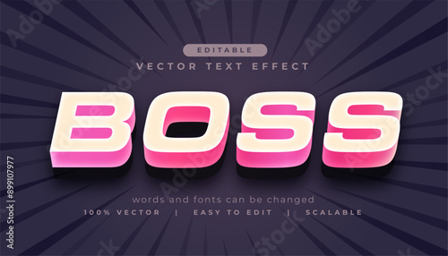 3d style boss editable text effect template