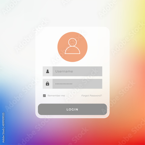 member login form template with username and password design