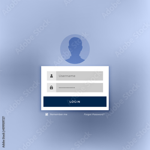 modern application login form template for web profile