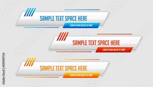 set of infographic lower third display bar banner for business presentation