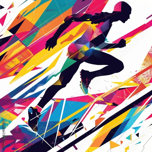 Dynamic Energy in Motion: Abstract Track and Field Poster Design