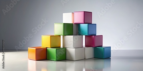 of stackable cubes, cube, stack, arrangement, geometric, shape, abstract, design, concept, symmetry photo