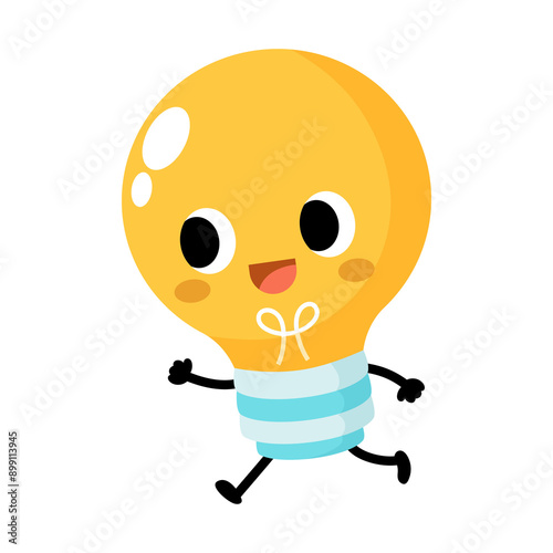 Funny light bulb cartoon