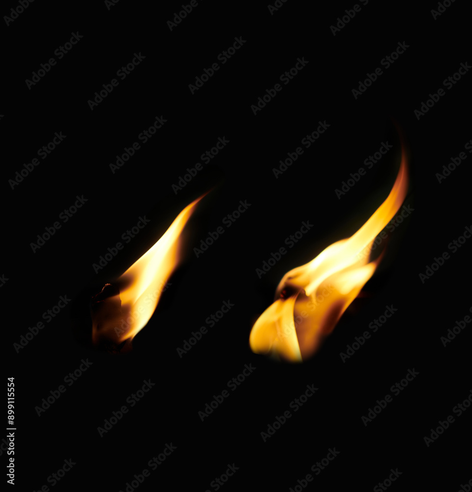 Set of flame burning isolated on dark background Set of flame burning isolated on dark background
