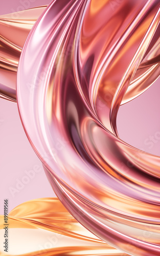 Fototapeta Naklejka Na Ścianę i Meble -  Flowing curve lines background, 3d rendering.