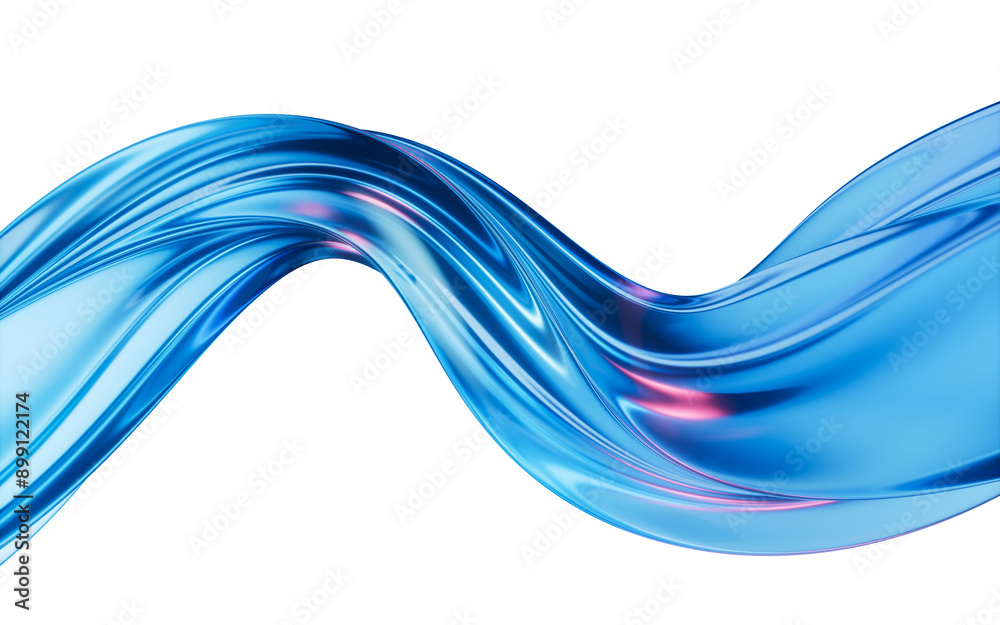 Fototapeta premium Dark transparent glass curves, 3d rendering.