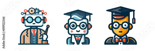 robot professor vector