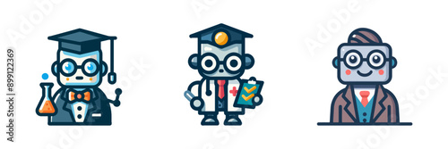 robot professor vector