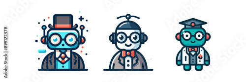 robot professor vector