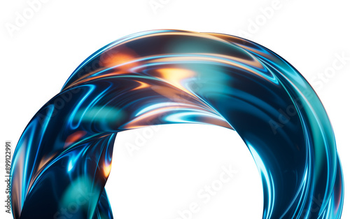 Fototapeta Naklejka Na Ścianę i Meble -  Dark transparent glass curves, 3d rendering.
