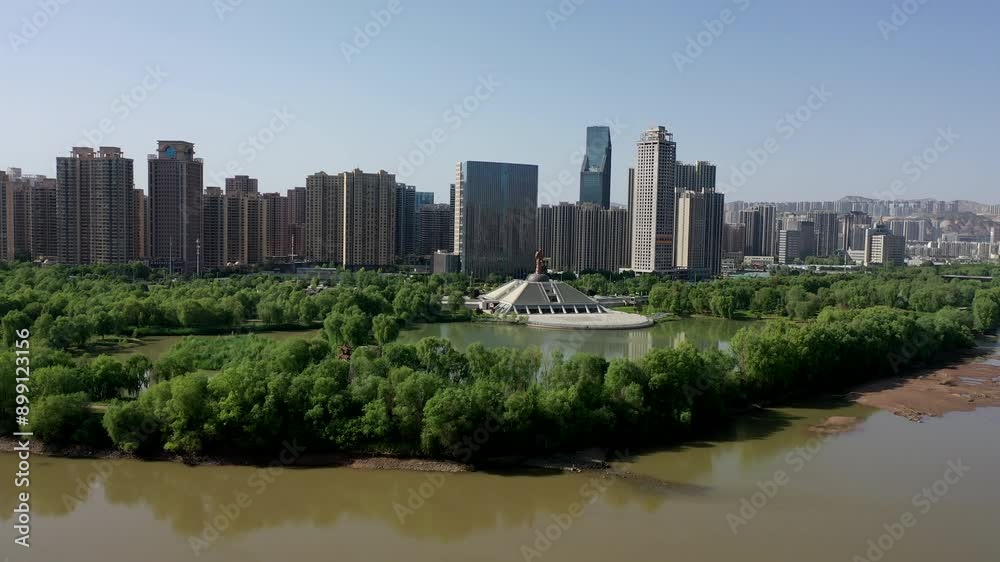 Aerial photography of the Cityscape on both sides of the Yellow River in Lanzhou city,
Aerial photography of the Cityscape on both sides of the Yellow River in Lanzhou city,
