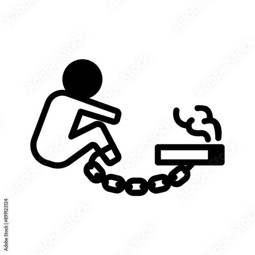 Vector solid black icon for Addiction
