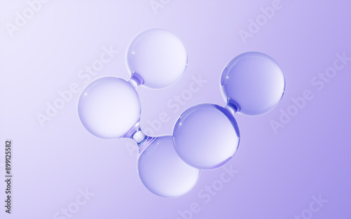 Transparent biological molecule background, 3d rendering.