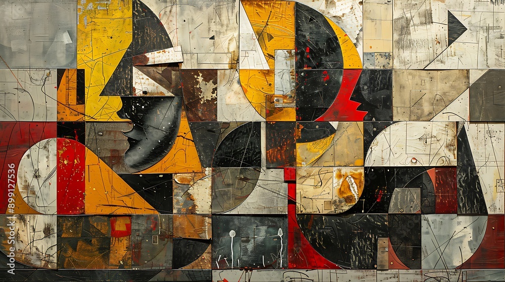 Fototapeta premium Abstract Geometric Expressionism Art Digital Background
